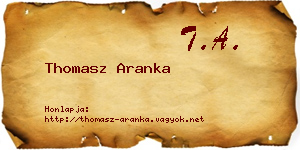 Thomasz Aranka névjegykártya